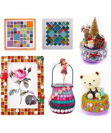 Panchromatic Mix 200g/200pcs Glass Square Mosaic Tiles - Colorful Stained Glass Pieces for Crafts & Projects - Buy Online on GoSupps.com