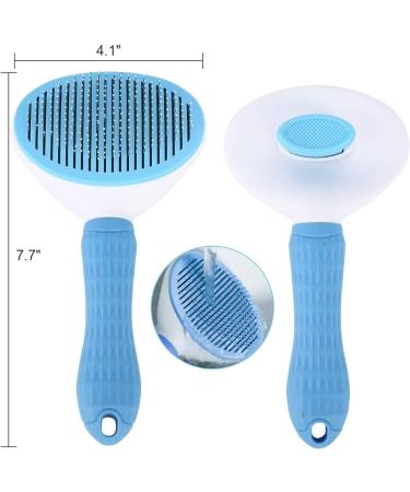 Cat Grooming Brush - Shedding & Massage Tool for Short & Long Haired Cats - Removes Mats, Tangles & Loose Fur - Blue - Buy Online on GoSupps.com