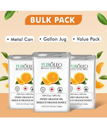 PUROLEO Sweet Orange Essential Oil 128 Fl Oz/3785 ML (Made in Canada) 100% Pure Therapeutic Grade for DIY Personal Care Cleaning Aromatherapy Diffuser Beauty Massage face Hair 128 Fl Oz (Pack of 1) - Buy Online on GoSupps.com