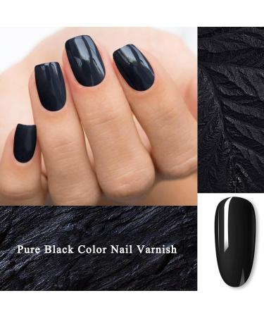EONFAVE Black Nail Polish - Quick Dry Nail Varnish - Attract Looks Black Color Nail Polish - Peel Off Vegan Nail Polishes No Odor Formula Nail Polish - No Need Cured - Buy Online on GoSupps.com