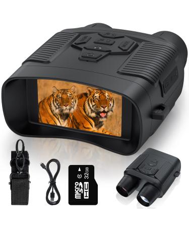 Profey Night Vision Goggles, 4K Rechargeable Night Vision Binoculars for Adults, 3'' Large Screen 7-Gear Infrared Night Vision Goggles, Save Photo and Video with 32GB TF Card Black - Buy Online on GoSupps.com