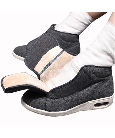 Casual Walking Shoes Warm Wool Boots Casual Orthopedics Wide Feet Swollen Shoes Thumb Eversion Adjust Diabetic Soft Comfort Recovery Walking Shoes Men 6/Women 7 Grey a Men 6/Women 7
