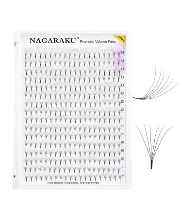 Nagaraku 6D Premade Fans Eyelash Extensions - 320pcs D Curl 0.07mm Thickness 9-14mm Mix Light Tight Ideal for International Shipping - Buy Online on GoSupps.com