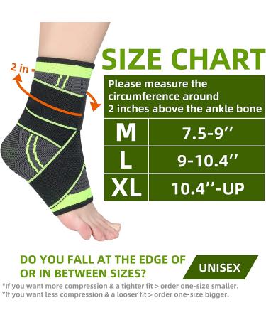 Adjustable Compression Ankle Brace for Men & Women - Large Green 1 | Stabilizes Ligaments, Eases Swelling - Sports Protection - Buy Online on GoSupps.com