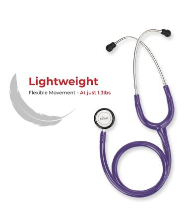 eSteth Pediatric Stethoscope - Ultra Sensitive Dual-Head for Heart & Lung Sounds - Flexible Tubing Extra Ear Tips 32" Long Purple - International Shipping Available - Buy Online on GoSupps.com