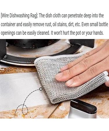 Kreypo Cloths Metal Wire Dish Rag Mesh Metal Wire Cleaning Rag Metal Wire Dishwashing Rag Double-Sided Mesh Metal Wire Cleaning Rag Multipurpose Wire Miracle Cleaning Cloths (10 Pcs) - Buy Online on GoSupps.com
