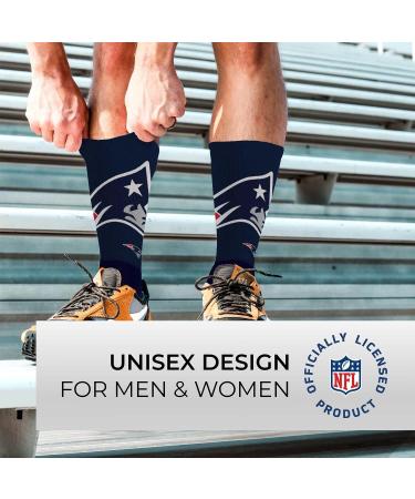 NFL New England Patriots Youth V Curve Team Crew Socks | Boys and Girls Game Day Footwear | Team Color Apparel - Buy Online on GoSupps.com