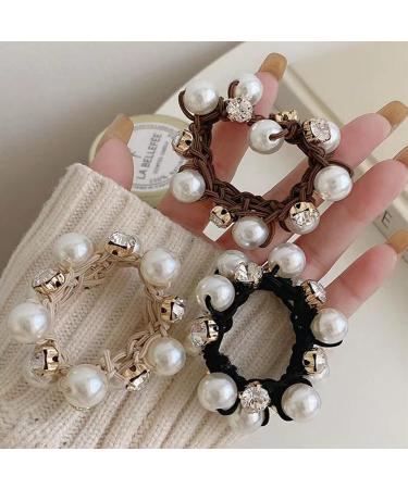 Pearl Hair Scrunchies Elastic Hair pes Ponytail Holder Scrunchies Tightening Hair Hair Accessories for Women and Girls Daily Life - Buy Online on GoSupps.com