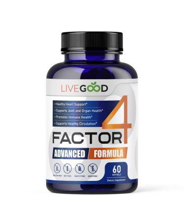 LIVEGOOD Factor 4 Omega 3 Fish Oil with EPA & DHA CoQ10 and Turmeric Advanced Q10 Coenzyme & CoQ10 Supplements DHA Supplements for Heart Joint & Immune Support Made in USA 60 Count