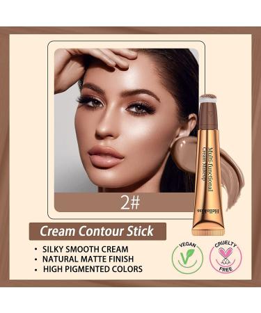 3-Piece Contour Beauty Wand Set with Cushion Applicator - Long Lasting Matte Finish - Silky Cream Highlighter, Blush & Contour Stick - Blendable, Natural Glow - Buy Online on GoSupps.com