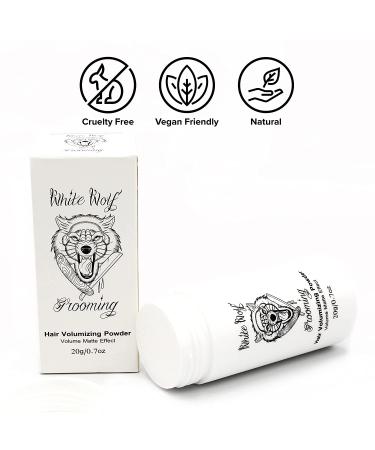 White Wolf Hair Styling Powder for Men - Instant Thickening Volumizer Dust - Firm Hold, Matte Finish - Cruelty-Free, Vegan - Ideal for Fine & Thinning Hair - Buy Online on GoSupps.com