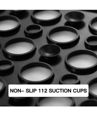 YINENN Non Slip Bath Shower Mat | Machine Washable, Latex and Phthalate Free | Soft Bathroom Mat with Suction Cups and Drain Holes | 30 x 17 Inch, Black - Buy Online on GoSupps.com