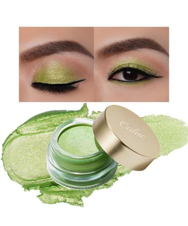 Oulac glitter eyes shadow yellow-green |High pigmented cream-like shadow |Waterproof & durable |Metallic shimmering finish |Interior & wrinkle-free eye makeup | vegan & cruelty-free | 06g (15) Melon Sour (15)