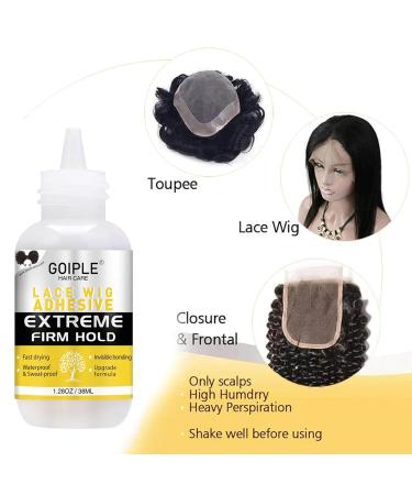 Wig Glue 1.34oz - Waterproof Lace Front Wig Adhesive Kit with Tools | Hair Wax Stick & Edge Control Wax Included - Buy Online on GoSupps.com