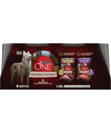 Purina ONE Tender Cuts True Instinct Wet Dog Food in Gravy Variety Pack 2 Flavours - 368 g Can (6 Pack) Pet Food - Buy Online on GoSupps.com