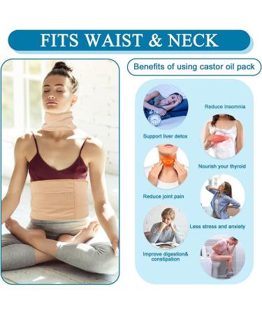 Castor Oil Pack Castor Oil Packs for Liver Detox and Thyroid Reusable Castor Oil Pack Wrap Mess Free Castor Oil Pack Kit with Storage Bag for Insomnia Constipation Inflammation (Waist & Neck) - Buy Online on GoSupps.com