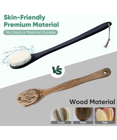 Back Brush for Showering - Long Handle Bath Brush for Seniors - Black Shower Brush - Buy Online on GoSupps.com