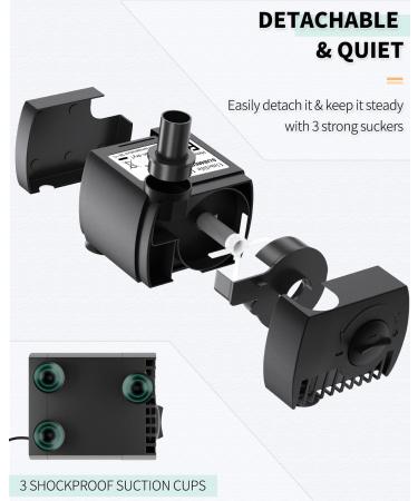 Pawfly Aquarium 80 GPH Submersible Water Pump 4 W Compact Quiet Pump with 2.6 ft. High Lift for Indoor Buckets Fish Tanks and Fountains up to 50 Gallons 1 Pack - Buy Online on GoSupps.com