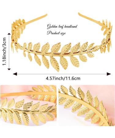Miaija 6Pieces Gold Leaf Headband Greek Goddess Headpiece Band Crown of Leaves Christmas Party Photo Prop for Halloween Girls Women Hair Accessories - Buy Online on GoSupps.com