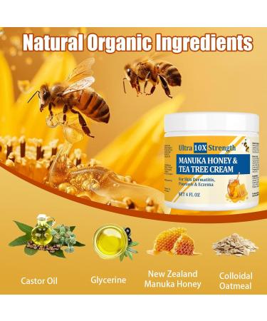 Manuka Eczema Eczema Cream Hand Foot Psoriasis Cream for Atopic Eczema Heat Rash Hidradenitis Itching Eczema Psoriasis Leg Armpit Foot Hand Irritated Skin for All Ages 4 Fl Oz (Pack of 1) - Buy Online on GoSupps.com