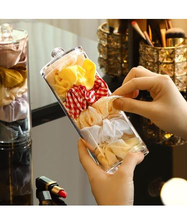 Wudygirl Clear Scrunchie Holder Stand with Lid - Hair Accessories Display for Teen Girls - 2.6x2.6x7.6 Inches Transparency - Buy Online on GoSupps.com