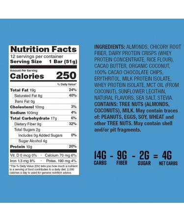 CanDo Keto Krisp Almond Butter Chocolate Chip Bars - 12 Pack | Low-Carb, Low-Sugar, High Protein Snack | Gluten-Free, Crispy & Delicious Keto Meal Replacement - Buy Online on GoSupps.com
