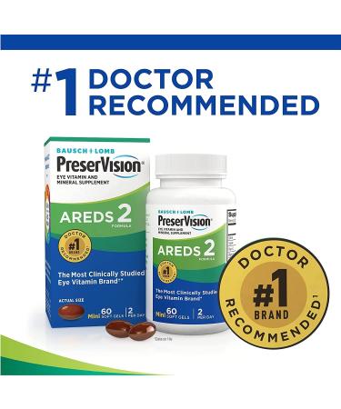 PreserVision AREDS 2 Eye Supplement - Lutein, Vitamin C, Zinc & E - 60 Mini Softgels - Buy Online on GoSupps.com
