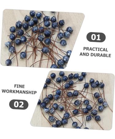 HOMSFOU 500 Pcs Simulation Blueberry Decoration Christmas Artificial Blueberries Fake Berry with Stem Mini Fake Berries Ornament Foam Wreath Christmas Tree Decorations Manual Small Fruit - Buy Online on GoSupps.com