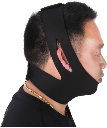 Chin Cheek Lift Up Belt Three-dimensional Cutting Face Slimming Bandage Promote Comfortable Fit Diving Material Black - Buy Online on GoSupps.com