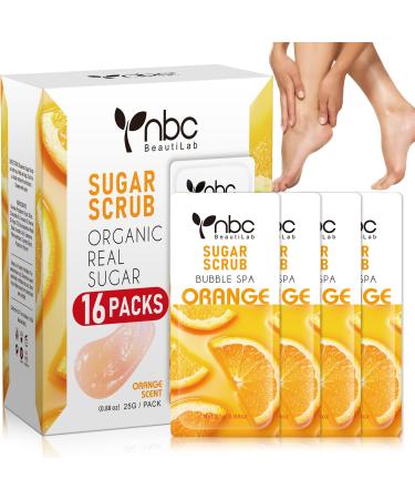 Foot Exfoliating Scrub Pedicure Foot Scrub Sugar Scrub For Feet Gel Foot Soak For Pedicure Feet Exfoliator Pedicure Supplies Professional Foot Gel Foot Care 16 Packs A Box Orange