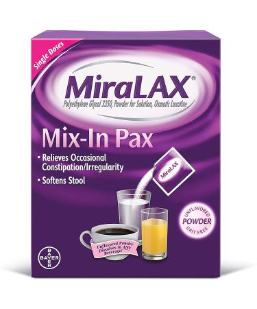 MiraLAX Mix-In Polyethylene Glycol 3350 10 Singles Doses