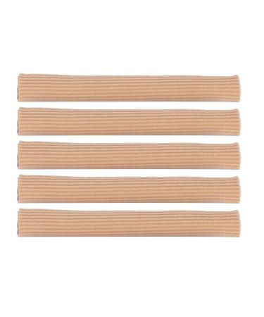 5pcs Cuttable Toe Tubes Toe Sleeve Separator Pedicure Corn PU Gel Elastic Fabric Toe Protector Tube (S)