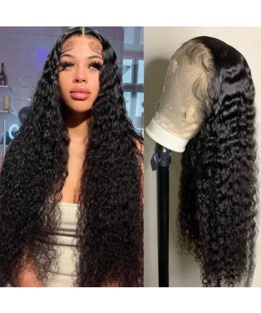 Gicicie Deep Wave Lace Front Wigs Human Hair 13x4 Curly Lace Front Wig Human Hair Pre Plucked with Baby Hair  Lace Front Wigs 150% HD Lace Front Wigs Human Hair Natural Hairline(22Inch) 22 Inch Deep Wig
