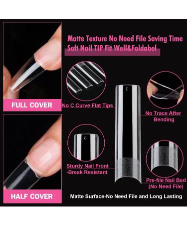 UNA GELLA XXL Soft Gel Tapered Square Nail Tips - 120PCS, Extra Long & Full Cover for Perfect Fit - Ideal for Nail Extension at Home or Salon - Buy Online on GoSupps.com