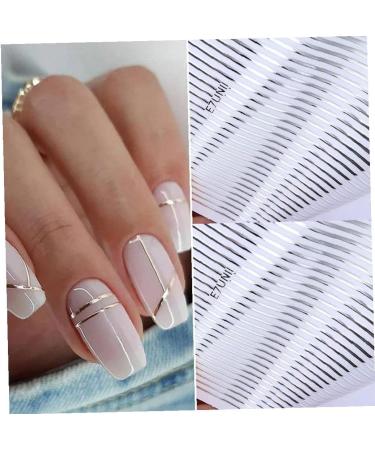 Line Nail Art Stickers Decals Metal Line Nail Supply Nail Decals Metal Stripe Lines Design Nail Decoration Accessory Silver - Buy Online on GoSupps.com