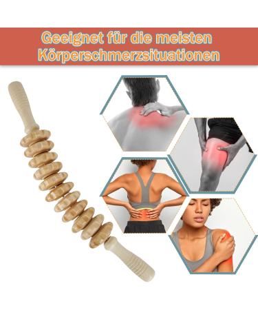 Whchiy Wooden Massage Roller | Anti-Cellulite Deep Tissue Massager with Handle - Buy Online on GoSupps.com