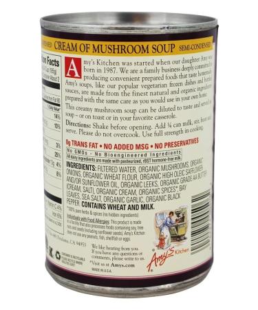 Amy's Organic Cream of Mushroom Soup 14.1 oz - Buy Now at [Your eCommerce Company Name] - Buy Online on GoSupps.com