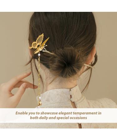 16 Pieces Of Butterfly Hairpins 3 Pieces Of Tassels Moving Butterfly Hairpins Golden Ladies Hair Accessories Butterfly Hair Accessories Silver Girl Accessories - Buy Online on GoSupps.com