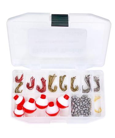 Tailored Tackle Fishing Kit 147 Pc of Gear Tackle Box with Tackle Included  Fishing Hooks  Fishing Bobbers  Starter Fishing Equipment and Accessories for Live Worms  Artificial Bait