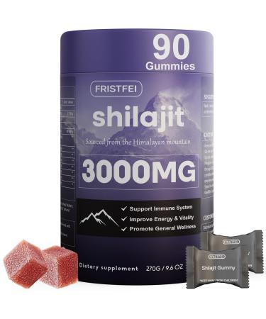 Pure Himalayan Shilajit Gummies for Men & Women - 100% Natural & Organic | 85+ Trace Minerals & Fulvic Acid | 90 Count | Individually Packaged 90 Count (Pack of 1)