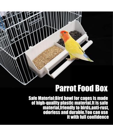 Bird Cage Feeder 3 Pcs Plastic Bird Cage Feeding Bowls Cups Hanging Parrot Water Food Feeder with Compartment and Bird Perch for Small Birds Pigeons Parakeet Canary Sparrow - Buy Online on GoSupps.com