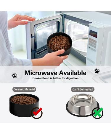 Ihoming Ceramic Dog Cat Food and Water Bowls Set with Wooden or Iron Stand - Modern Cute Bowls for Small and Medium Sized Pets - 13.5OZ & 28OZ - Buy Online on GoSupps.com