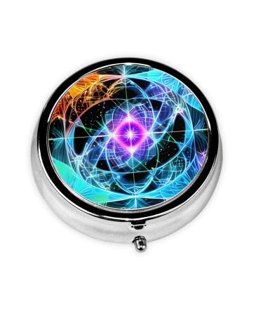 Eight Dimensional Spaceround Pill Box 3 Compartment Round Pill Box Organizer Portable Travel Pill Box for Traveling.