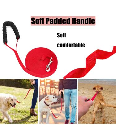 20m Track Leash for Dogs - Runeay Drag Line with Padded Handle for Training & Walking | Durable Leash for Small & Large Dogs - Red - Buy Online on GoSupps.com