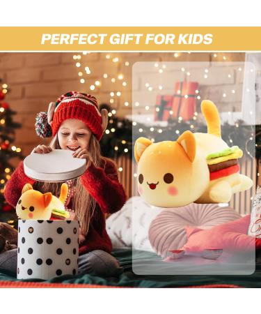 LAIBUY Hamburger Cat Plush Pillow - Soft Kawaii Anime Stuffed Animal Toy for Kids, Boys, Girls - Cute Hugging Pillow - Ideal Birthday & Christmas Gift (Orange) - Buy Online on GoSupps.com