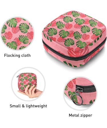 Shop Women's Bonds Storage Pockets | Stylish Palm Leaves Pattern Kit for Feminine Products Green & Pink - Buy Online on GoSupps.com