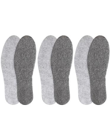 Warm Lambs Wool Insoles 3 Pairs Unisex Warm Insoles Warm Foot Insole Aluminum Foil Double Side Non-Woven Fabric for Men and Women Memory Foam Insoles