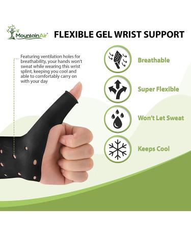 Gel Wrist and Thumb Brace - 2 Pairs | Unisex Wrist Splint for Arthritis & Carpal Tunnel Pain Relief | Flexible Silicone Thumb Brace | Black - Buy Online on GoSupps.com