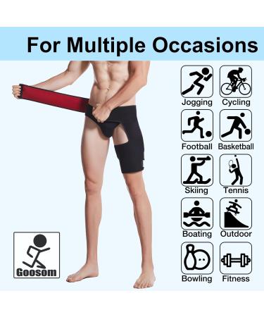 Gonosom Thigh Compression Bandage | Adjustable Support for Hip Groin Knee & Thigh Tendons - Men & Women - Buy Online on GoSupps.com