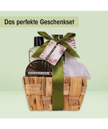 Accentra Olive Spa Gift Set - 5-Part Bathing & Shower Essentials in Seagrass Basket | Perfect Wellness Gift for Women - Buy Online on GoSupps.com